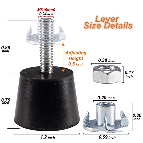 Newbytek M6 Thread Furniture Leveling Feet Screw In Threaded Furniture Levelers Adjustable Table Chair Levelers Feet Glides For Chairs Tables Cabinet Patio Furniture - 8 Pack #TOP1