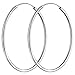 T400 Jewelers 925 Sterling Silver Polished Round Circle Hoop Earrings, All Sizes(65mm)