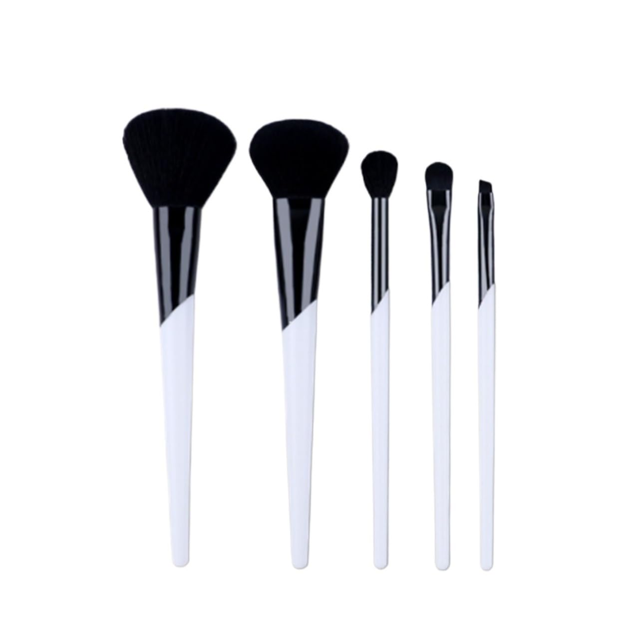 Brocha Base Maquillaje Juego De 5 Brochas De Maquillaje Adecuadas For Rostro, Mejillas Y Ojos Brocha Maquillaje Fluido(Black)