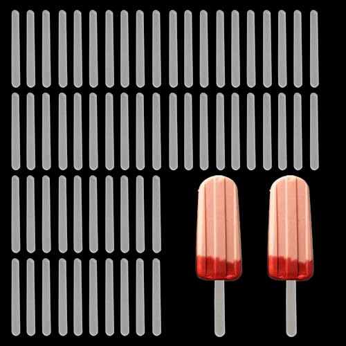 PDETVEO 60PCS 4.5 Inch Acrylic Cakesicle Sticks Reusable Ice Pop Sticks for Cake Pops Candy Dessert Homemade Baking DIY Crafts Party (Transparent)
