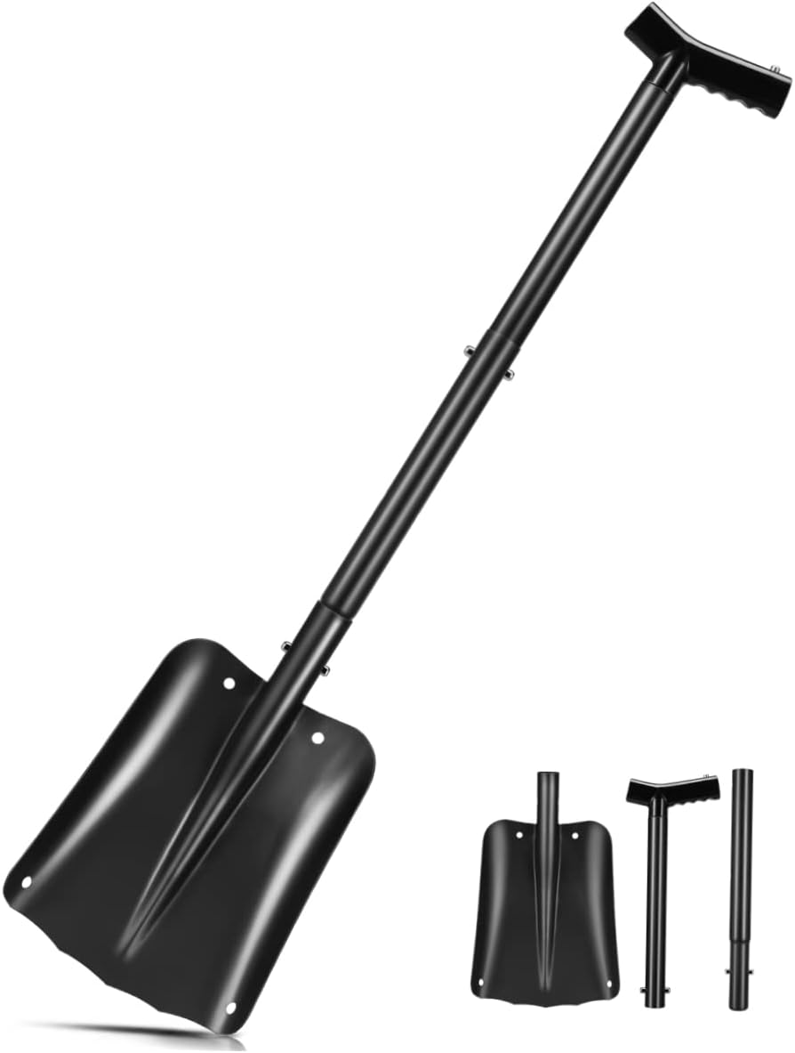 SUPVOX Detachable Aluminum Alloy Snow Shovel Telescopic Pusher for Driveway Ice Scraper Remover Tool Utility Shovel