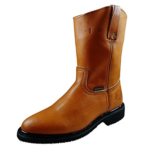 Image of Men's Genuine Leather Work Boots Western Cowboy Pull On Boots 717