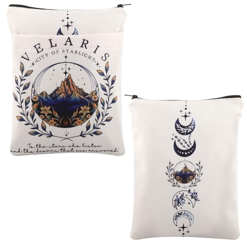 AKTAP ACOMAF Merch Acotar Book Sleeves SJM Gift City of Starlight Book Covers Bookish Bookworm Gift Velaris The City of Starlight Book Sleeve for Book Lover (Velaris White BS