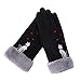 Price comparison product image Gaddrt Women Adult Fashion Winter Cat Gloves Mittens Warm Wool Glove (Black)