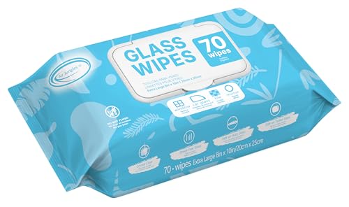 Air Jungles Glass Cleaner Wipes 70 Count, No Cloth...