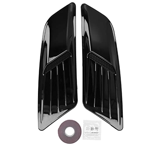 2pcs Front Hood Air Vent Cover Trim, Glossy Black Universal