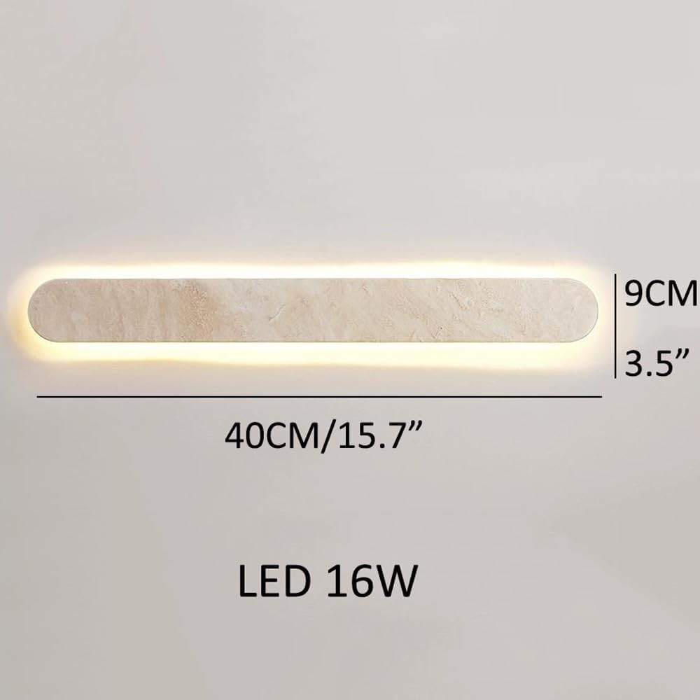 Nordic Linear LED Bathroom Sconce Long Strip Wall Lamp Warehouse Minimalism Modern Marble Wall Lamp Natural Stone Indoor Wall Lighting for Living Room Bedroom Hallway Porch Entrance