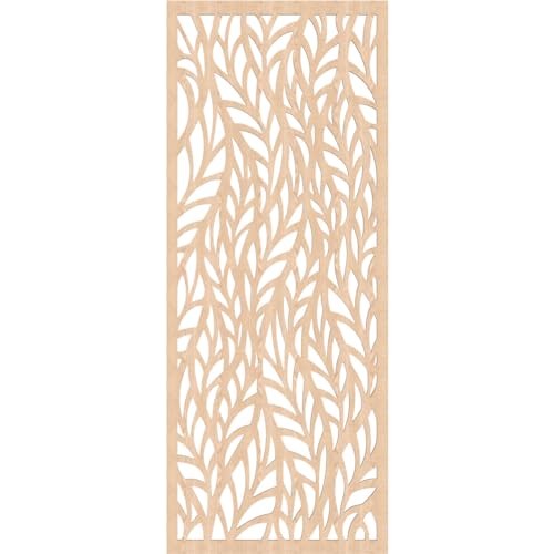 Image of Ortonville Decorative Pierced Fretwork Wood Wall Panels, 31 3 /8 inchW x 79 3 /8 inchH x 3 /8 inchT, Red Oak