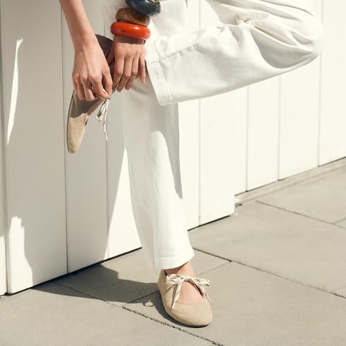 Lace up Ballet Flats for Women Round Toe Cute Slip on Soft Mary Jane Flats Casual Ballerina Shoes2