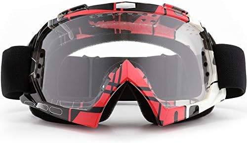 SPOSUNE Motorcycle Goggles, ATV Dirt Bike Off Road Racing MX Riding Goggle Anti-Scratch Dustproof Bendable UV400 Eyewear with Padded Soft Thick Foam,Adjustable Strap for Adults' Cycling Motocross