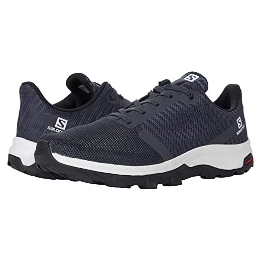 Salomon Outbound Prism Hombre Zapatos de trekking, Negro (Ebony/White/Black), 44 EU