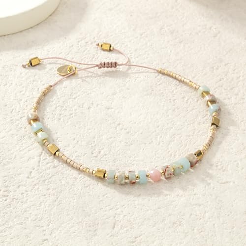 KELITCH Boho-color Crystal Shell Beaded Friendship Bracelets Handmade Strand Bracelet Bangles Jewelry For Summer2