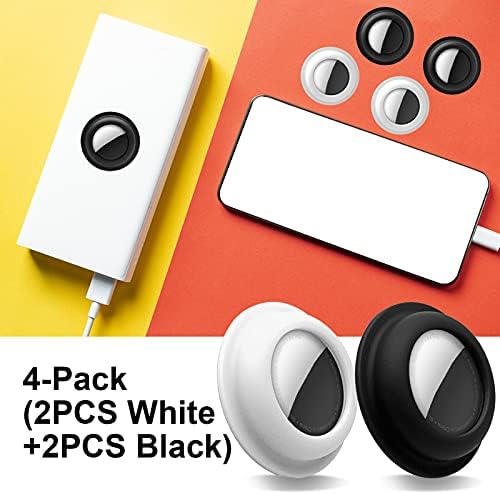 Aimtel Case Compatible with Apple Airtags Case Air Tag Holder Cover Airtag Sticker Stick on Adhesive Mount Silicone for Tv Remote Car iPhone iPad Case 4 Pack