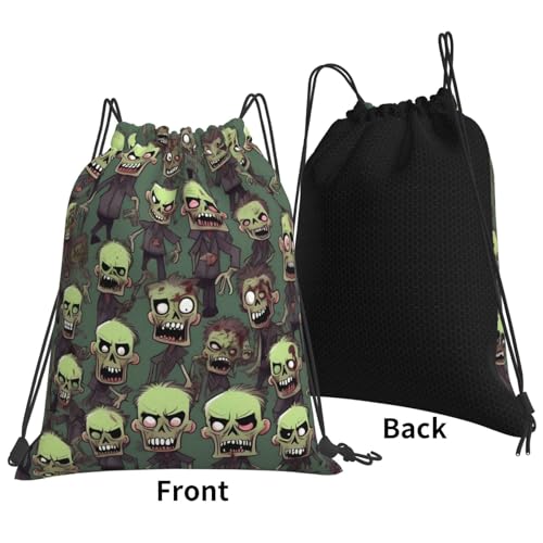 Many Zombies Drawstring Backpack Bag Sport Gym Sackpack Men Women3