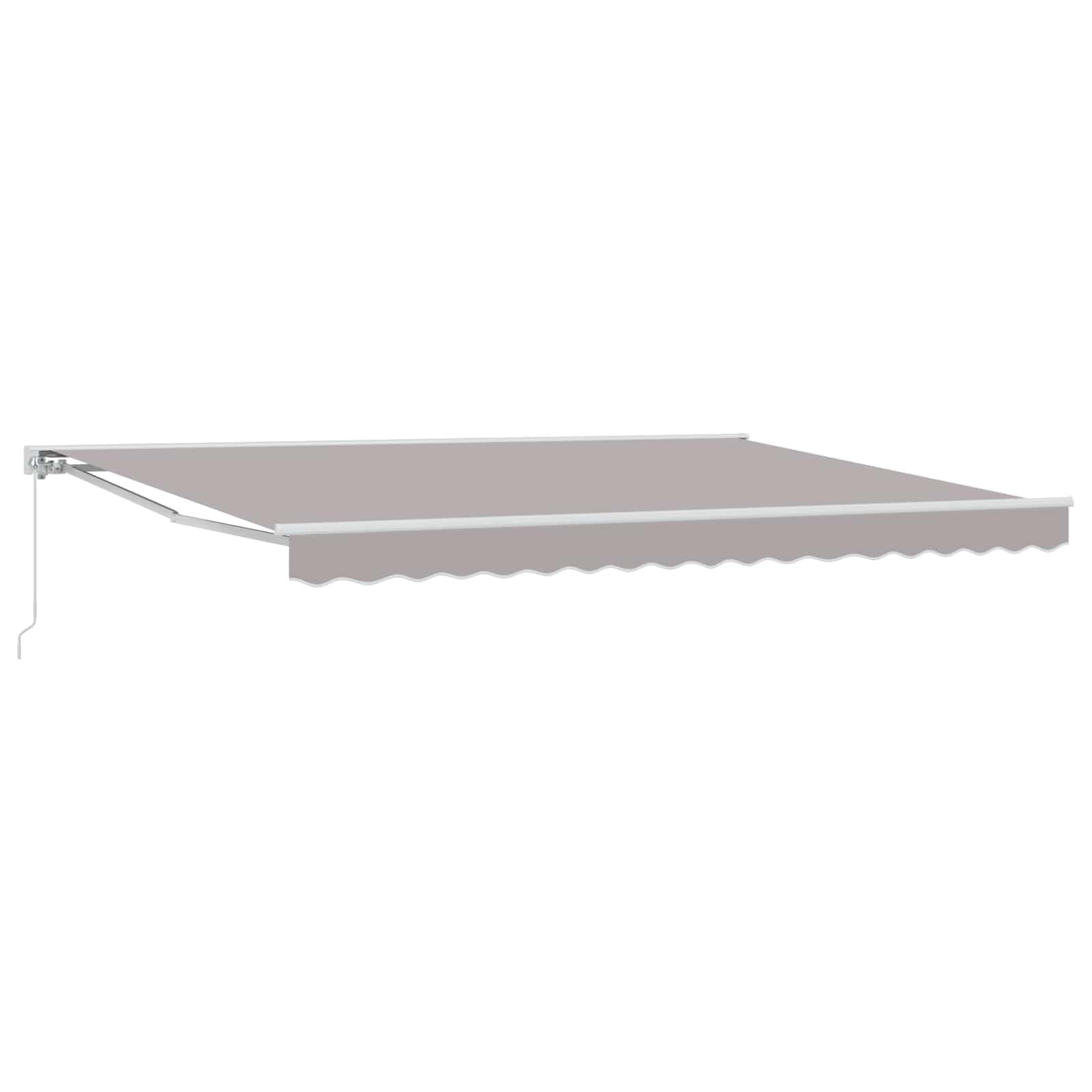 Auvent rétractable manuel gris clair 4x3 m avec toile robuste de 30.29kg