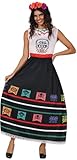 disfraz catrina mexicana mujer ¡CELEBRA EL DÍA DE MUERTOS CON ESTILO! - Incluye el vestido y el cinturón. No incluye la corona de flores ni el maquillaje. ¡Perfecto para destacar en tus fiestas de Halloween y más! Disponible en colores negro y blanco, talla 42 - 44.