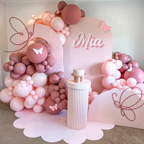 Image of 108Pcs Double Stuffed Dusty Pink Balloon Garland Arch Kit