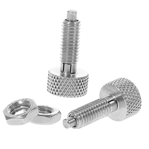 LOORGVEL 2pcs Stainless Steel Retractable Locking Plunger Knurled Handle for Quick Release for Toolboxes Molds and Industrial Equipment Use
