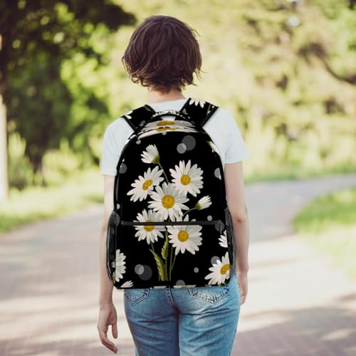Sac à dos marguerites blanches multicolore imprimé floral moderne - 6