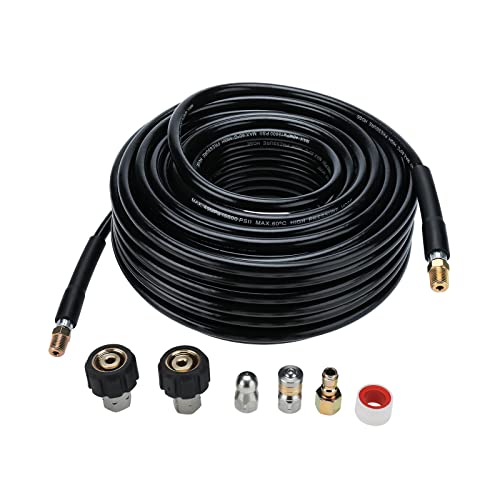 Mono-gatari Sewer Jetter Kit for Pressure Washer 100FT Sewer Jet Hose 1/4