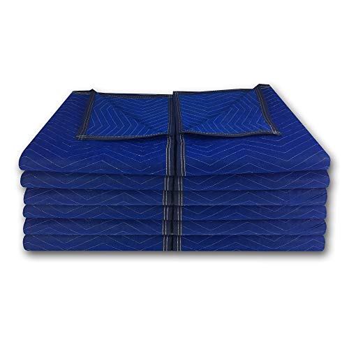 Uboxes Economy Moving Blankets (6 Pack) 35Lbs/Doz 2.92Lb/Ea 72" X 80", Blue #TOP1