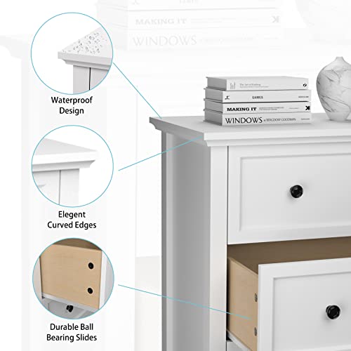 Jozzby White Dresser, 6 Drawer Double Dresser For Bedroom With Metal Knobs & Wide Storage, Chest Of Drawers #TOP5