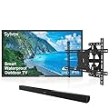 SYLVOX Outdoor TV, 43'' Smart Waterproof Television, 4K UHD, HDR10, Google OS, 1000nits for Partial Sun Area, with Waterproof Soundbar & Wall Mount