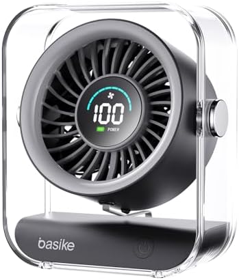 Basike Ventilador de Mesa Mini com Display Digital, 100 Níveis de...