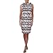 Anne Klein Women's Sleeveless Printed Faille Roll Neck Sheath Dress