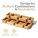 SMIRLY 8-Piece Bamboo Kitchen Drawer Organizer Set for Large and Small Utensils, Multi-use Storage Box - Bathroom, Nightstand, Jewelry, Cutlery, Knife, Spice, Towel, Junk Drawer Tray