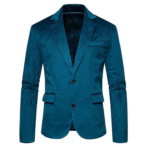 Mens Velvet Blazer Casual Solid Party Prom Wedding Tuxedo Two Button Suit Jackets Vintage Sports Coat
