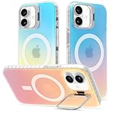 【ADSORPCIÓN SÚPER MAGNÉTICA】Compatible con MagSafe accesorios, como billetera, soporte para anillos y banco de energía. Sujete magnéticamente firmemente al cargador, logra una carga inalámbrica más eficiente y estable