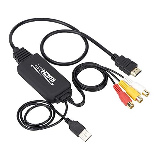 RCA to HDMI Converter, RCA to HDMI Cable, AV 3RCA CVBS Composite Audio Video to 1080P HDMI Adapter Supporting PAL NTSC for PC Laptop Xbox PS3 PS4 TV STB VHS VCR Camera DVD (Female to Male)
