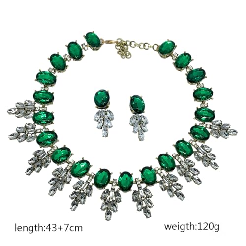 Gehney Women & Girls Crystal Rhinestone Necklace Earrings Set, Elegant V-Shape Design, Lightweight Kundan Jewelry for Weddings & Parties, Bridal jewellery set for wedding, jwell necklace set for women - Image 6