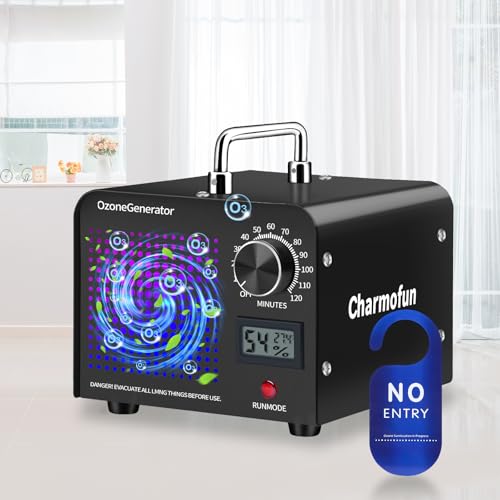 Charmofun Profesional Máquina de Ozono 60000mg/h, Generador de Ozono Hogar, Ozonizador con Temporizador, Ozono Hogar Purificador de Aire para Garajes, Coche, Mascotas (Negro) Charmofun Profesional Máquina de Ozono 60000mg/h, Generador de Ozono Hogar, Ozonizador con Temporizador, Ozono Hogar Purificador de Aire para Garajes, Coche, Mascotas (Negro)