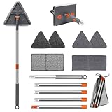 Sayene Baseboard Cleaner Tool with Handle,Wall mop Cleaner with 85 inch Extension Pole, 8 Reusable Cleaning Pads for Baseboards Cleaning, Ceiling, Wall, Floor, Shower Bathroom Kitchen