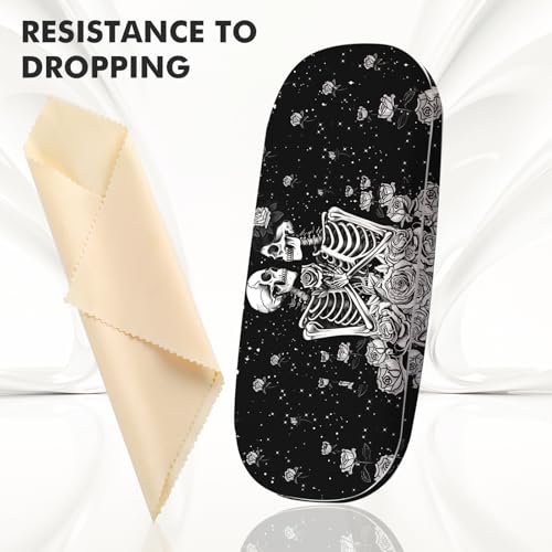 Image of Glasses Case Hard Shell,Portable Protective Eyeglasses Case, Eyeglass Holder Box with Cleaning Cloth,for Women Men