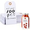 100pcs DIY Paper Tags with Strings - CARGEN Pre-Strung Blank Shipping Labels Hangtag Blank Shipping Tag Papertags with Elastic String Large Writable Price Tag (4 3/4 x 2 3/8, White)