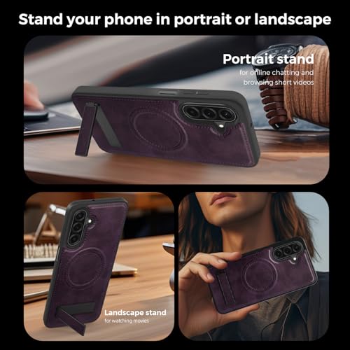 Image of Lunivop for Samsung Galaxy A17 Case PU Leather Purple
