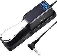 🎹 𝐒𝐓𝐑𝐎𝐍𝐆 𝐂𝐎𝐌𝐏𝐀𝐓𝐈𝐁𝐈𝐋𝐈𝐓𝐘- A polarity switch is designed on the side of the pedal. The sustain pedal is equipped with 1/4″ (6.35mm) Jack Input, which has strong compatibility. Suitable for Yamaha, Casio, Roland, Casio, Korg, Behringer, Moog and other MI...