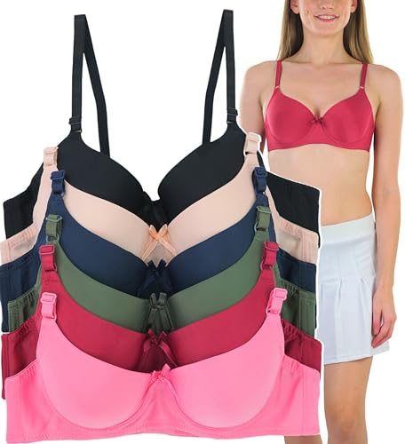 Image of ToBeInStyle Women's Pack of 6 Classic Style Underwire Supportive Padded Bras