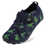LeIsfIt Kids Girls Boys Shoes Wide Barefoot Shoes Kids Anti-Slip Sneakers Lightweight Hiking Sneakers for Toddler Little Big Kid NavyDinosaur 2 Big Kid