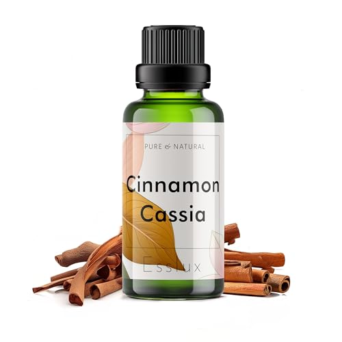 Image of Esslux Cinnamon Cassia Essential Oil - 100% Pure Natural Cinnamon Oil for Aromatherapy & Skin Care | Warm & Spicy Scent Perfect for Diffuser, Soap Making & DIY Projects - Therapeutic Grade - 90 ML