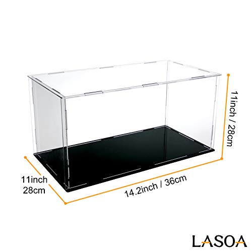 image for LASOA Self-Assembly Acrylic Display Case Clear Showcase Store Box Dust