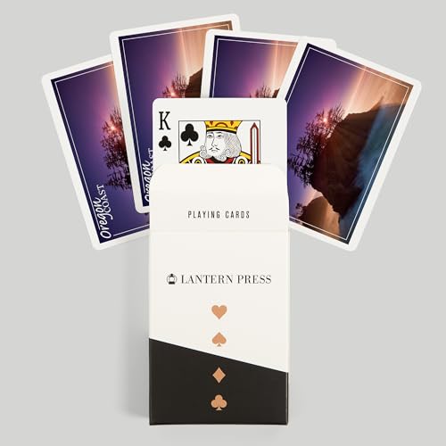 Lantern Press Oregon Coast Ocean Island Sunset Baraja de 52 cartas miniatura 6