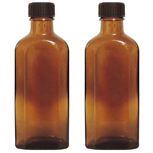 mikken - 2X braune Medizinflasche Apothekerflaschen inkl. Etiketten a 100ml, NA, schwarz, 2x 100ml