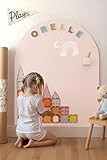 Orelle MagicWall | Magnetic & Chalkboard Wall Decal Arch | Peel and Stick Magnetic Chalk Board for Wall, Playroom | Toddler & Kids Playroom Essentials | Includes Chalk & Holder | Large | Pink