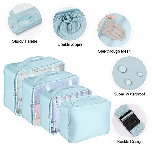 MURISE Packing Cubes for Travel, 8 Pcs Suitcase Organiser Bags for Travel Essentials, Durable Luggage Organiser Set, Packing Organisers, Suitcase Organiser System for Men/Women