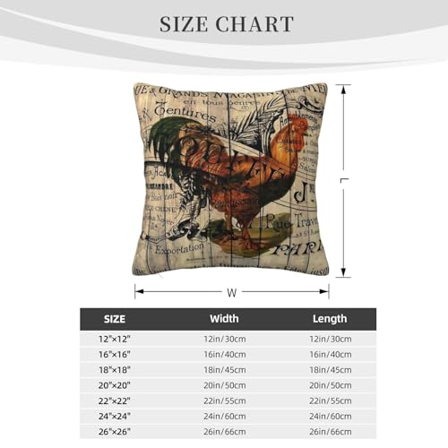 French-Barn-Wood-Grain-Western-Country-Farmhouse-Rooster-Throw-Pillow-Cushion-Cover-Decorative-Square-Accent-Pillow-Case French Barn Wood Grain Western Country Farmhouse Rooster Throw Pillow Cushion Cover Decorative Square Accent Pillow Case