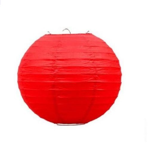 Liroyal10" red Round Paper Lantern - (10 Pack)